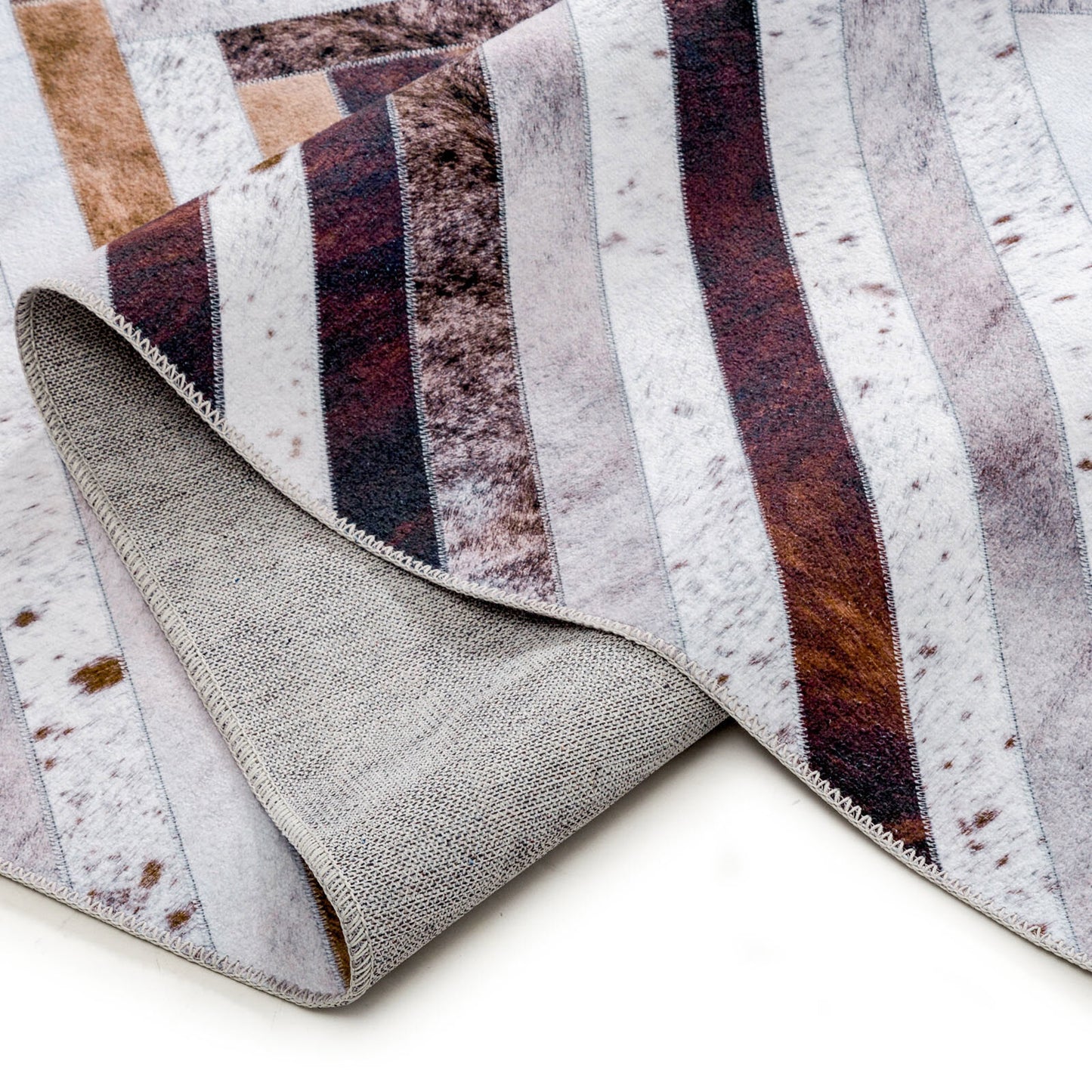 Machine Washable Rug - Modern ZigZag Faux Hide