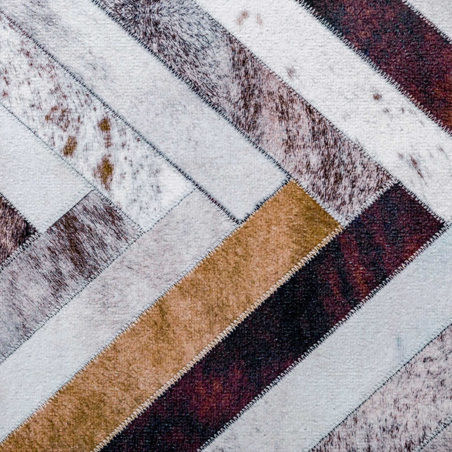 Machine Washable Rug - Modern ZigZag Faux Hide