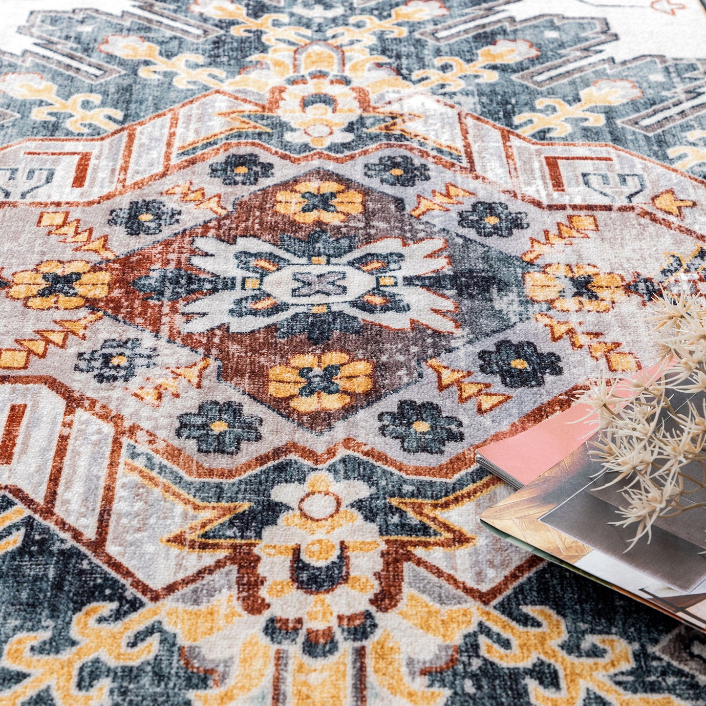 Machine Washable Rug - Vintage Bloom