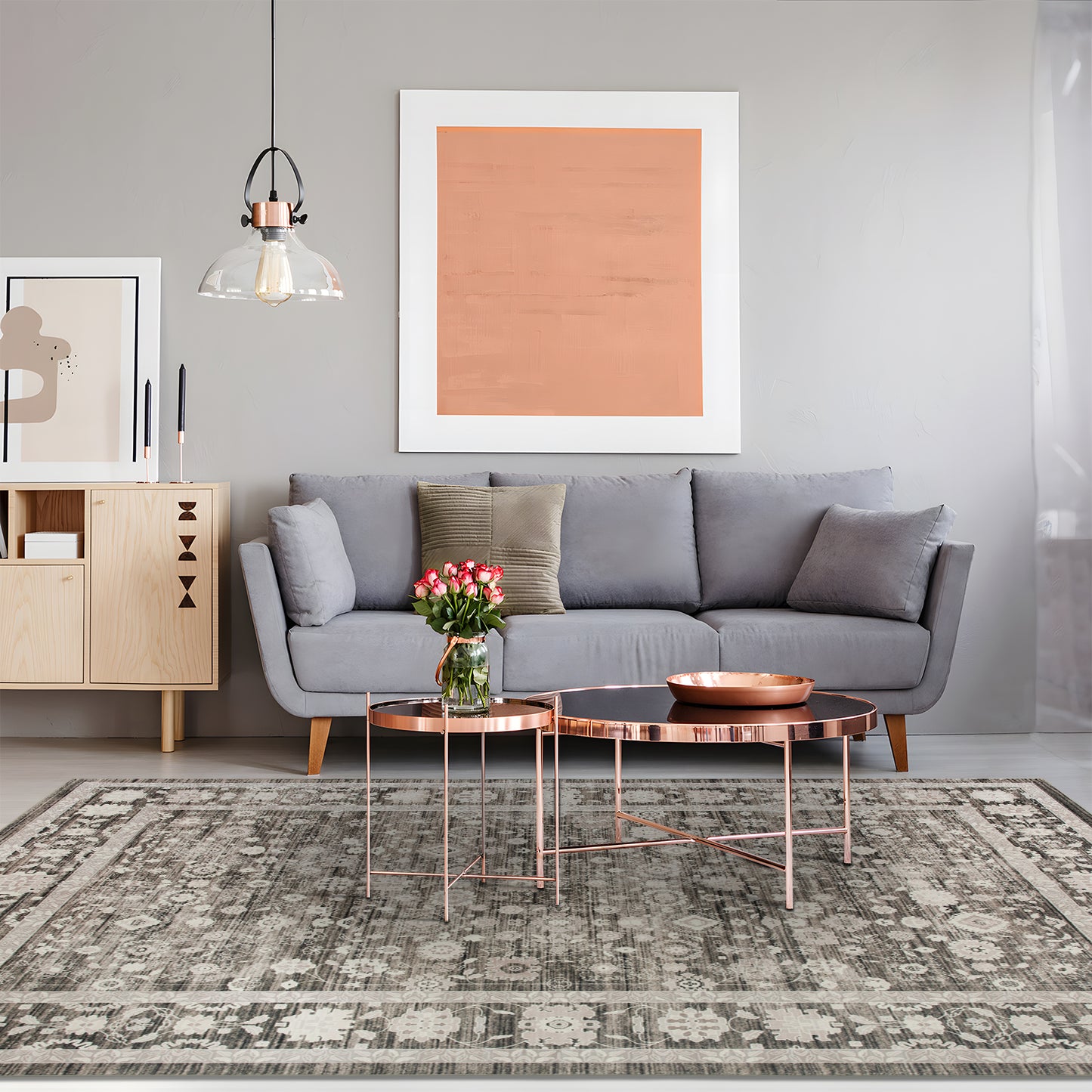 Machine Washable Rug - Soft Brown