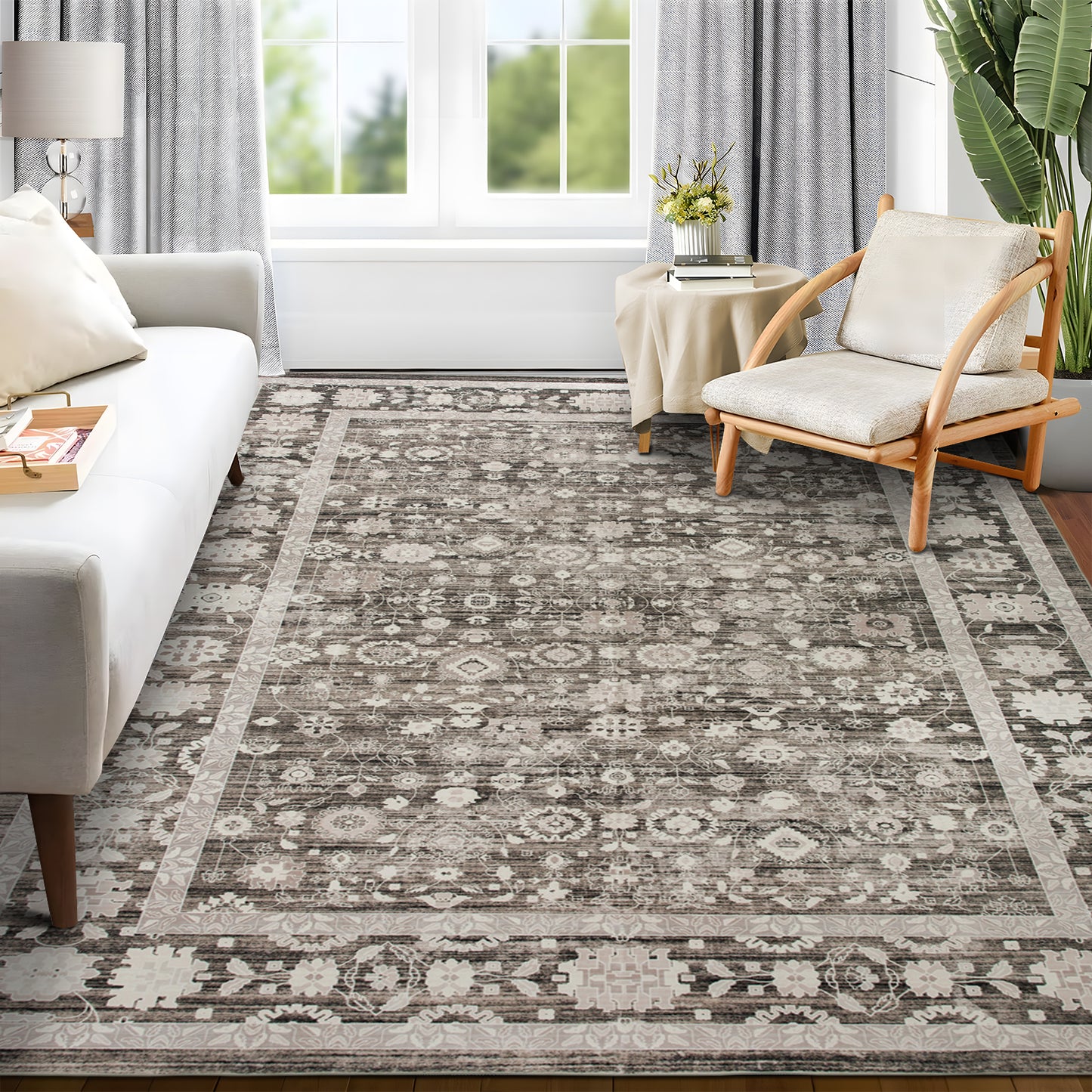 Machine Washable Rug - Soft Brown