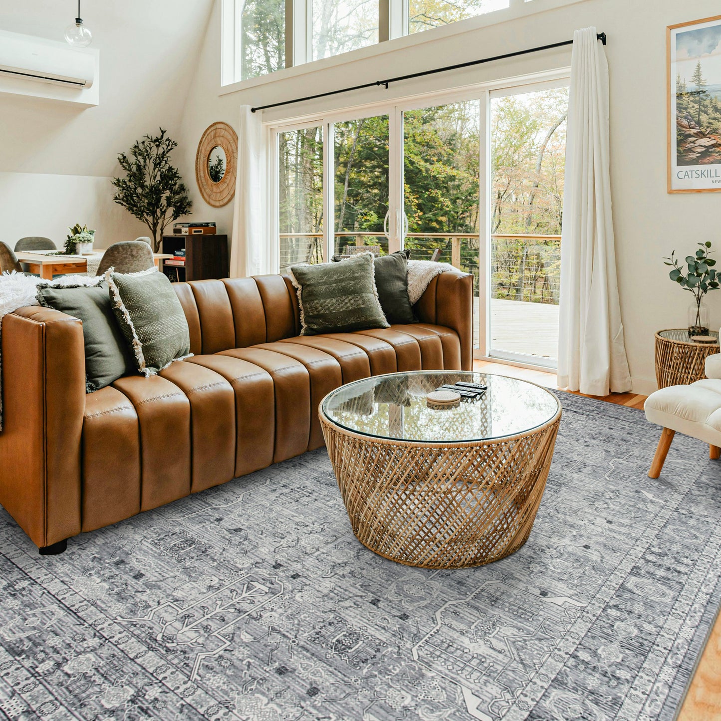 Machine Washable Rug - Soft Grey