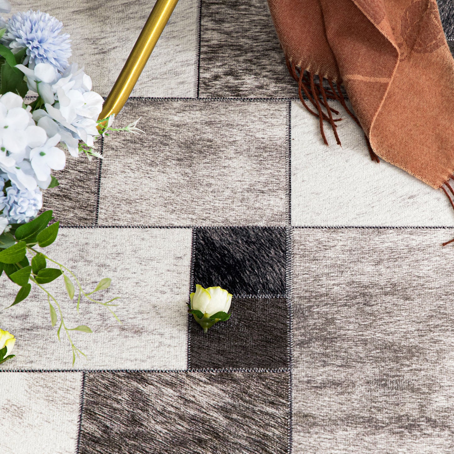 Machine Washable Rug - Modern Faux Hide