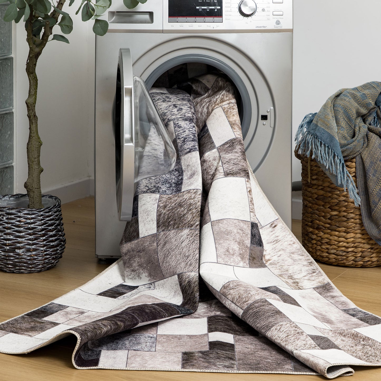 Machine Washable Rug - Modern Faux Hide