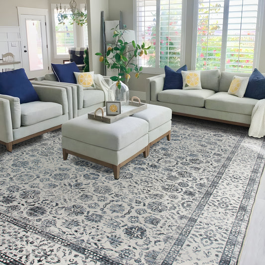 Machine Washable Rug - Modern Charcoal
