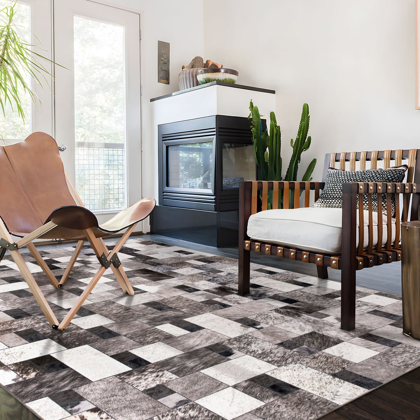 Machine Washable Rug - Modern Faux Hide
