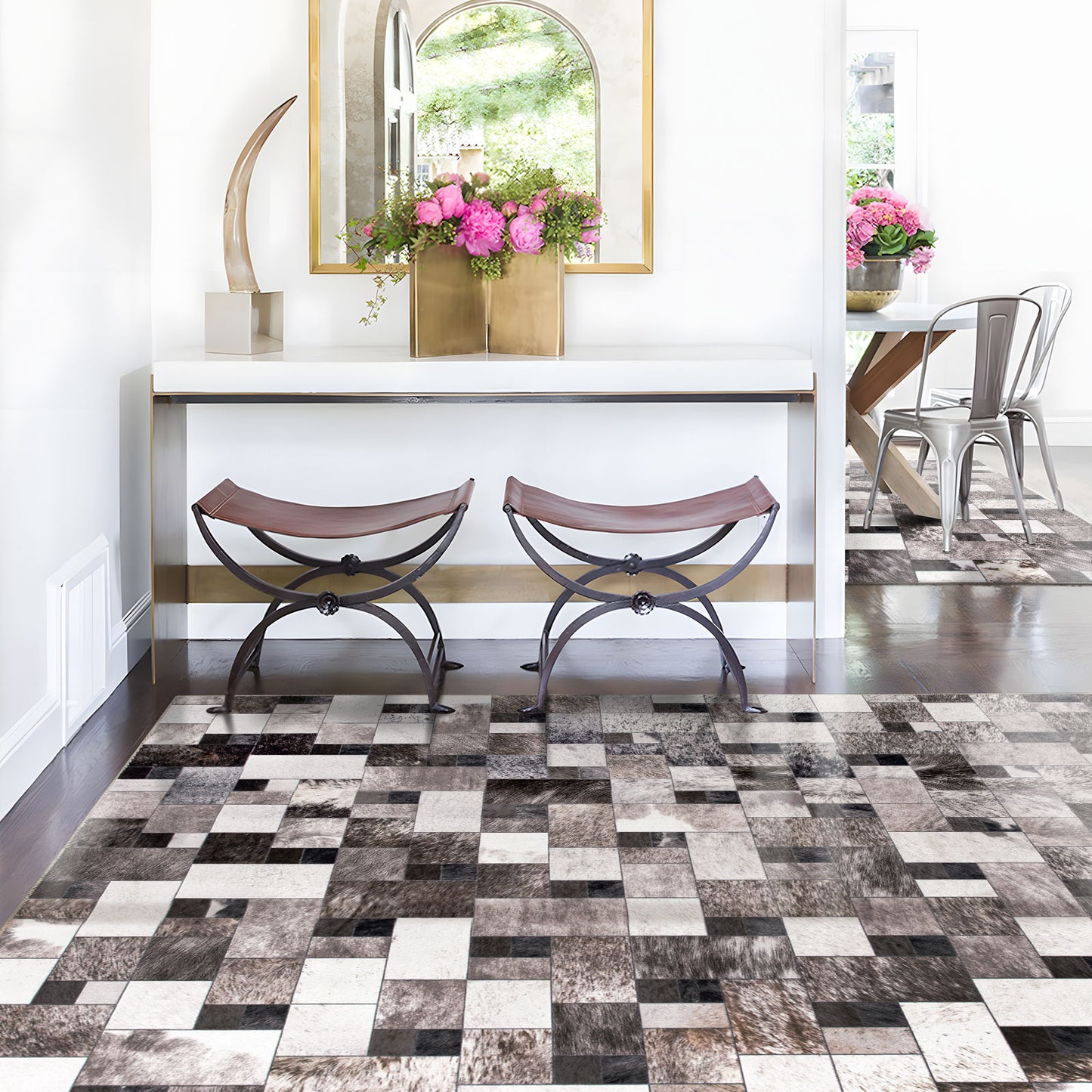 Machine Washable Rug - Modern Faux Hide