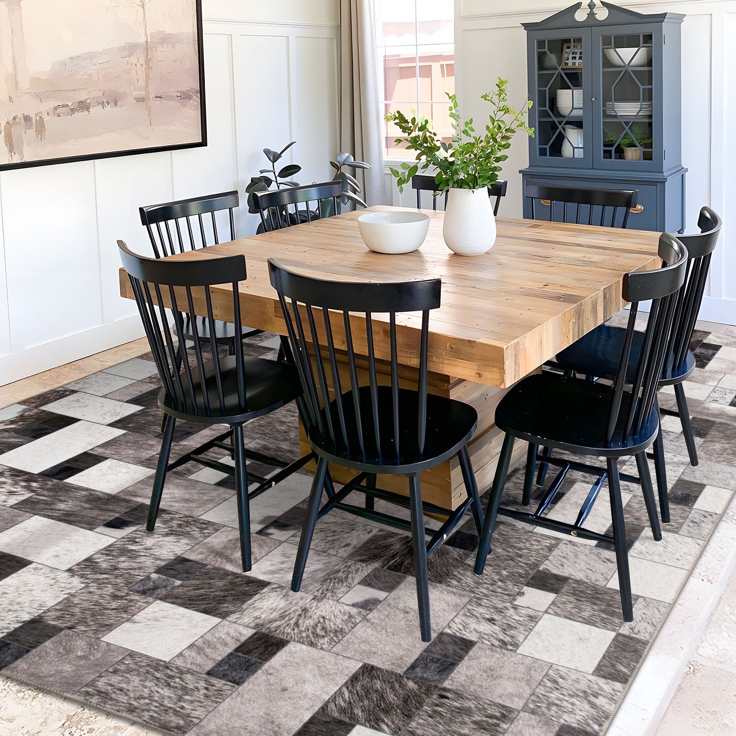Machine Washable Rug - Modern Faux Hide