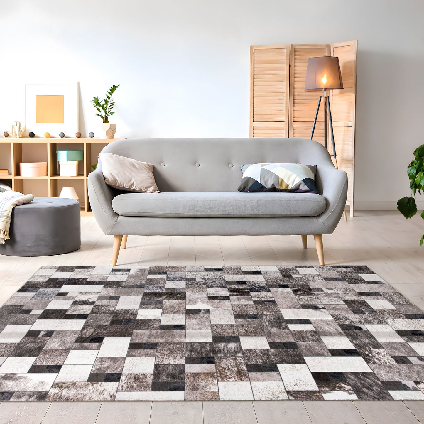 Machine Washable Rug - Modern Faux Hide