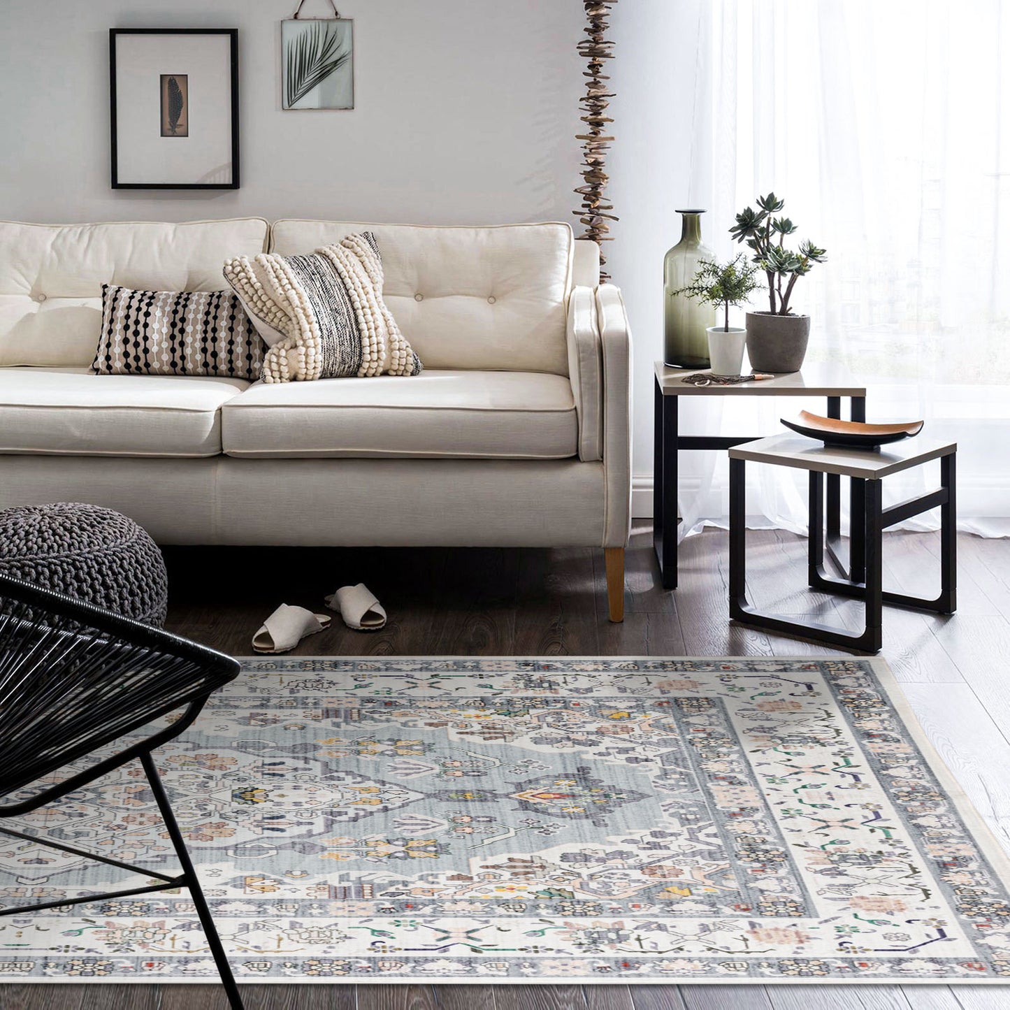 Machine Washable Rug - Mint Green