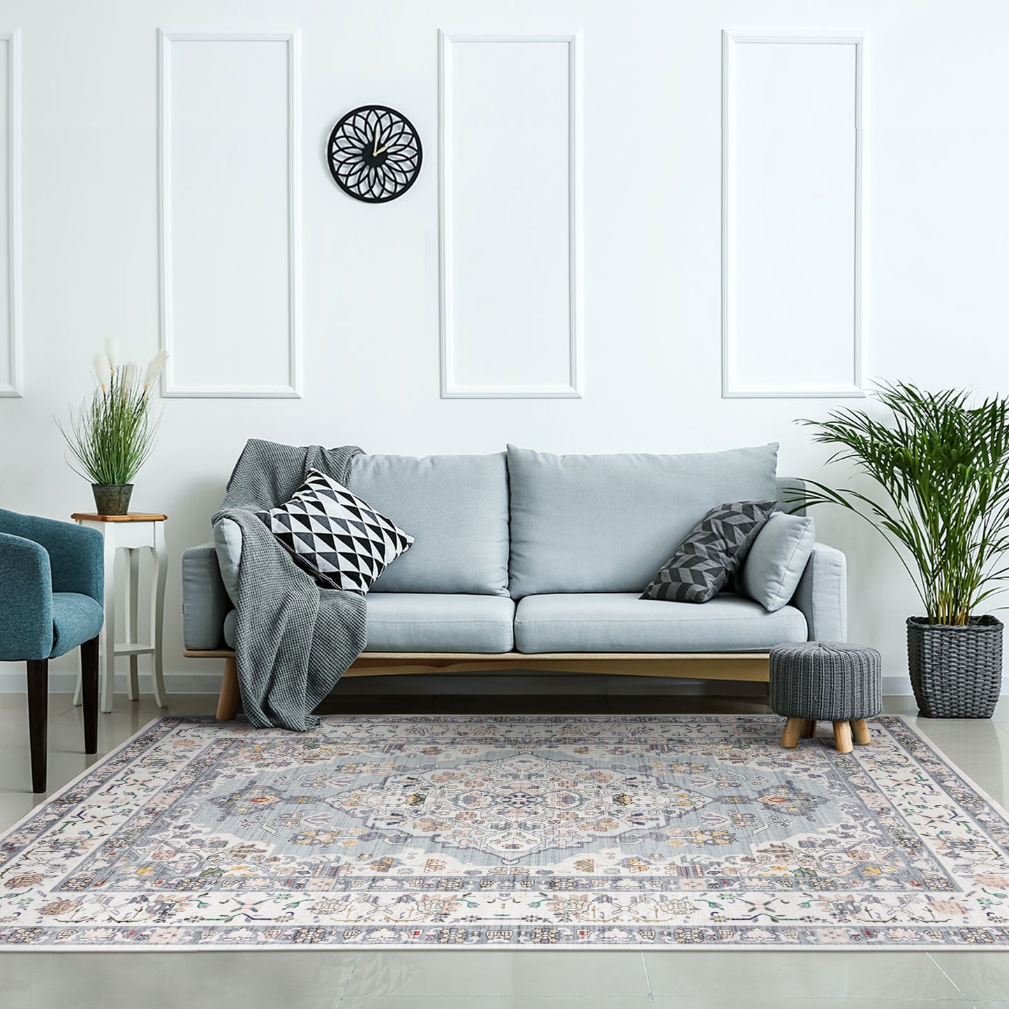 Machine Washable Rug - Mint Green