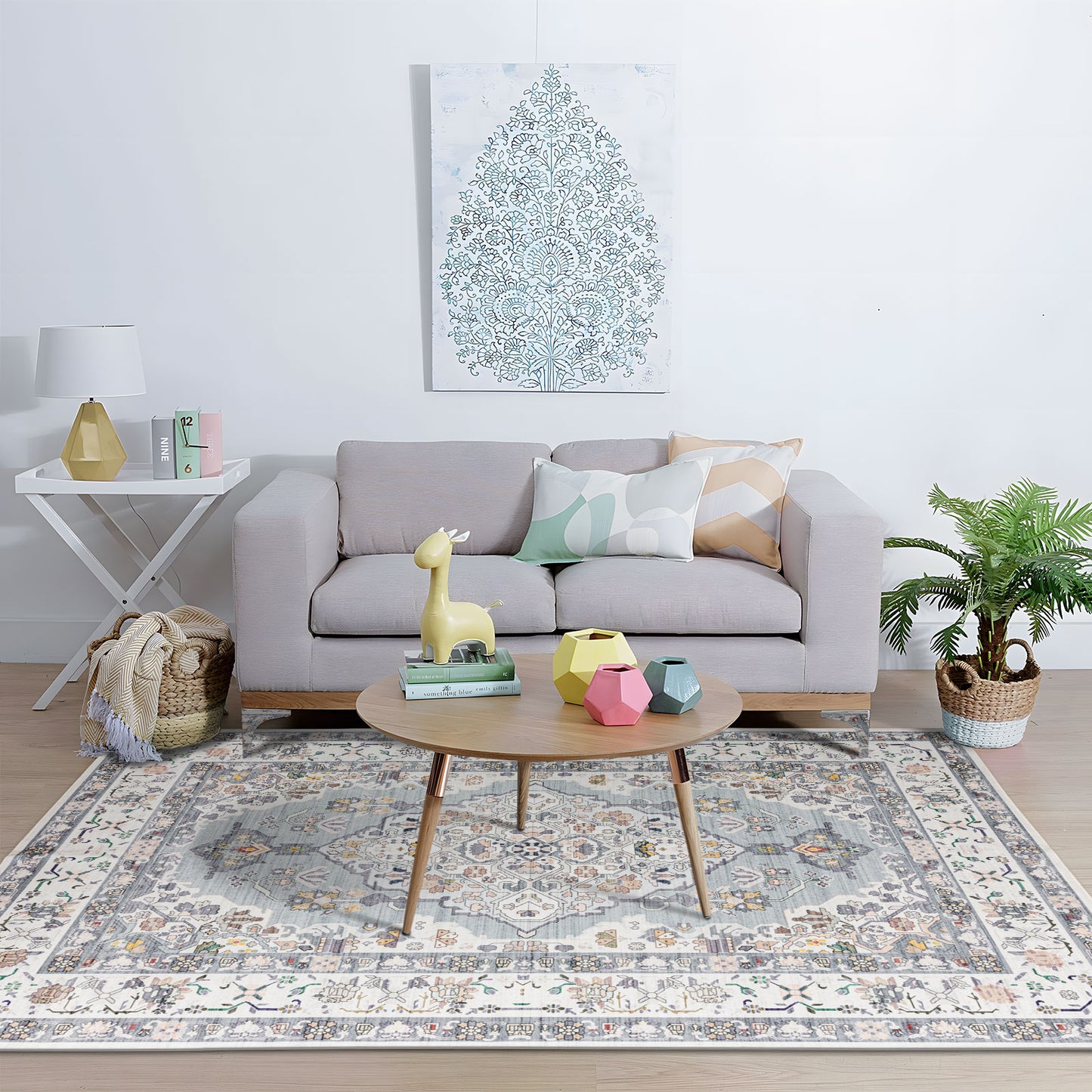 Machine Washable Rug - Mint Green