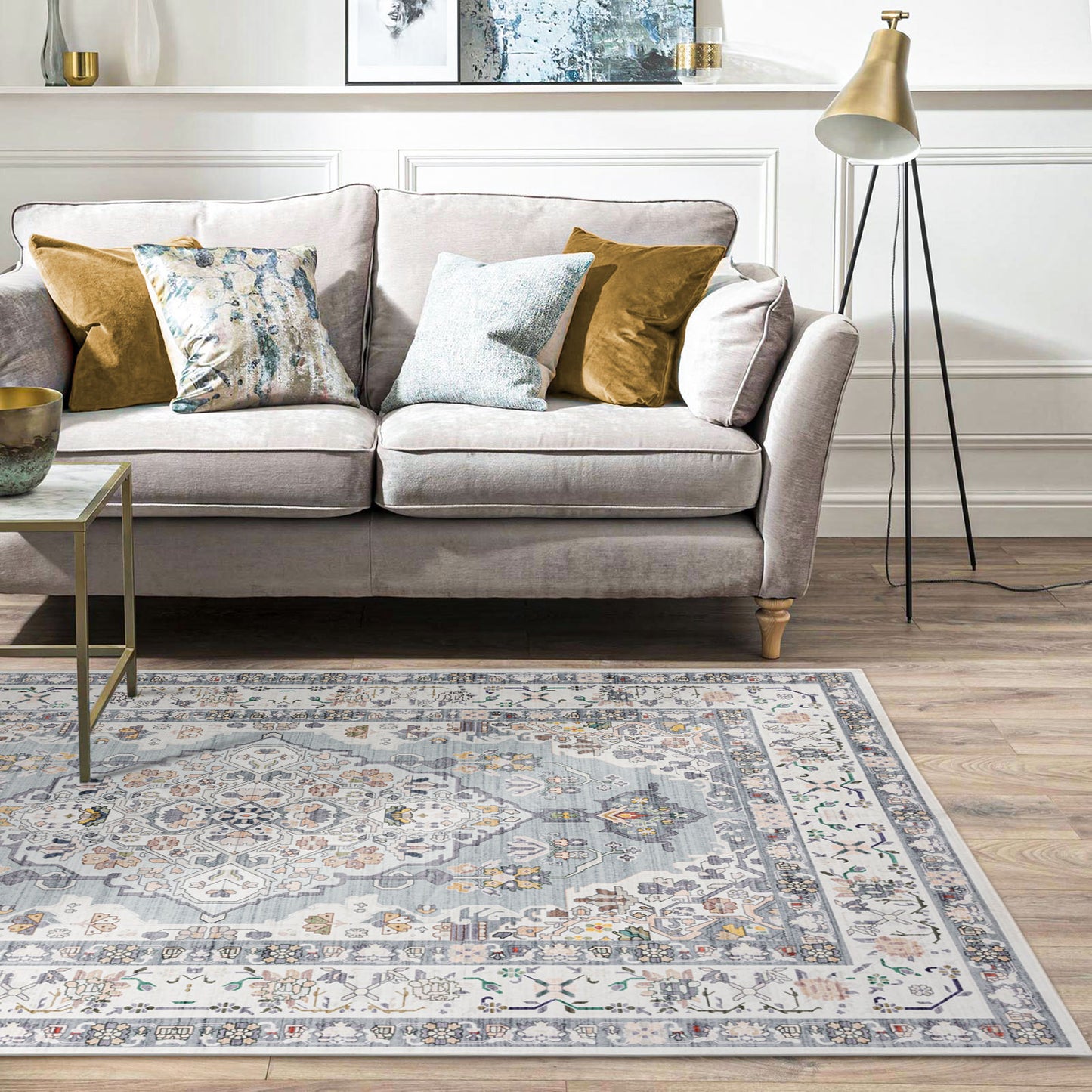 Machine Washable Rug - Mint Green