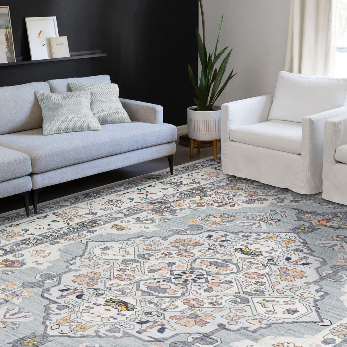 Machine Washable Rug - Mint Green
