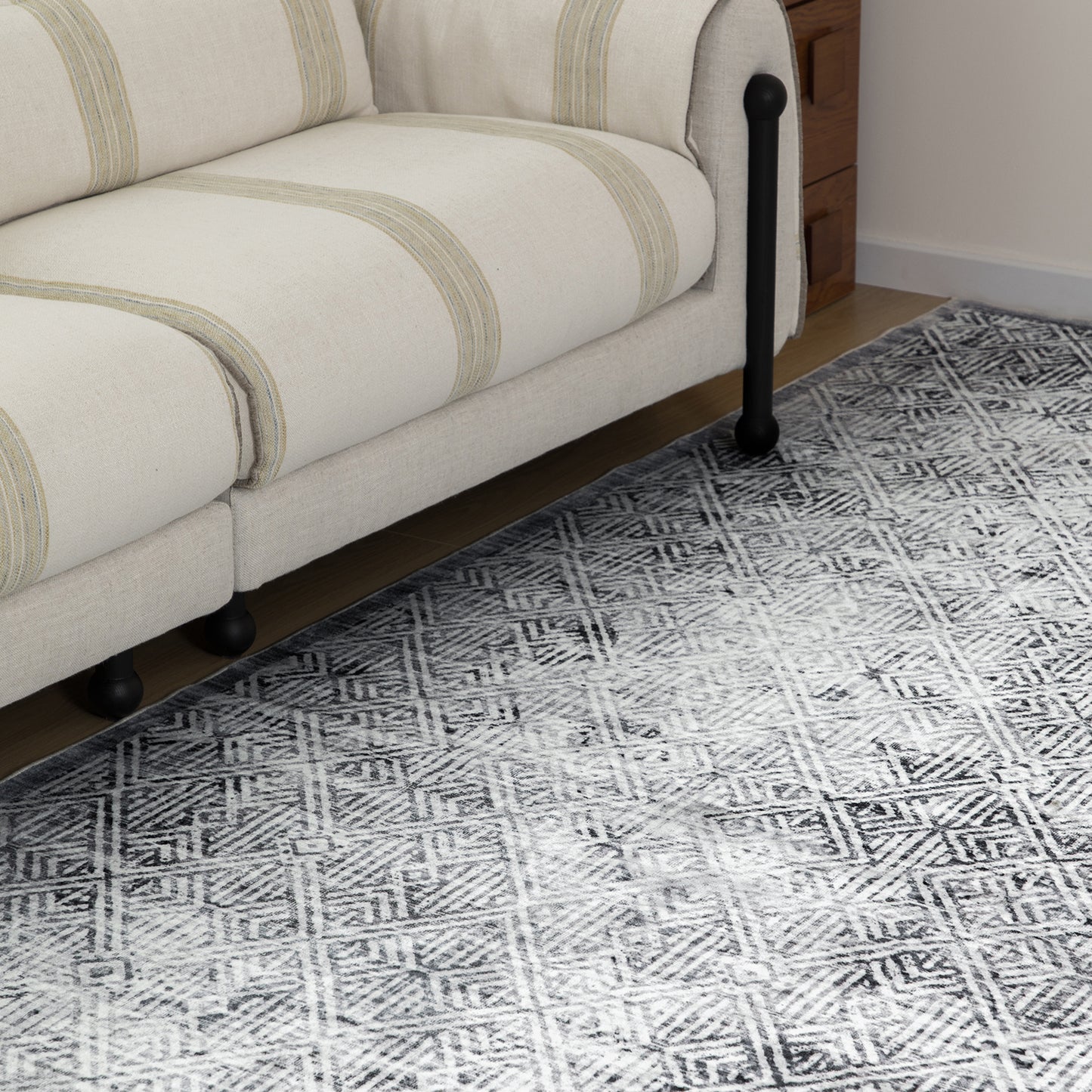 Machine Washable Rug - Charcoal Haze