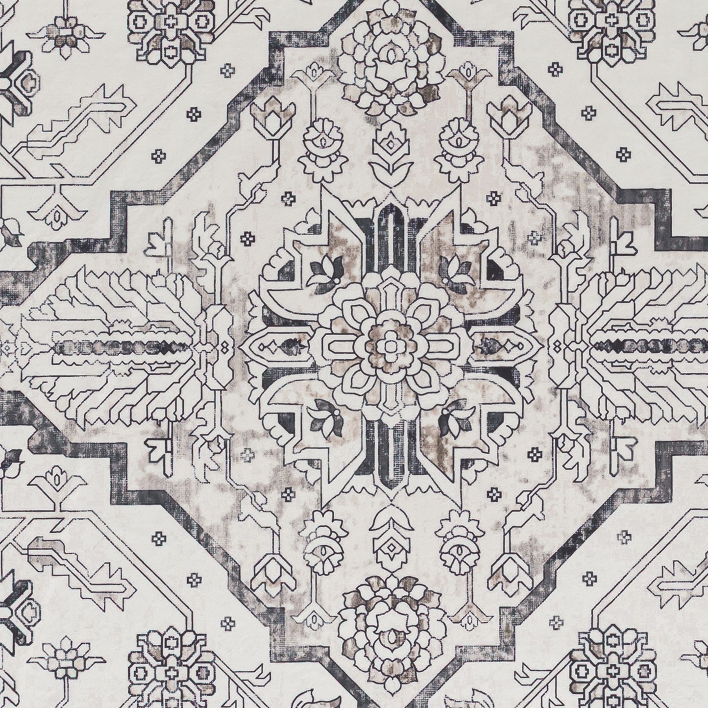 Machine Washable Rug - Hertiage Grey