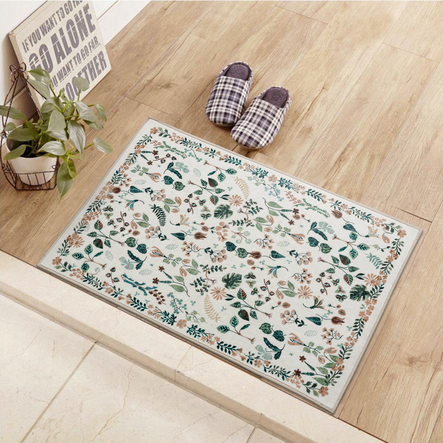 Machine Washable Rug - Ivory Flora