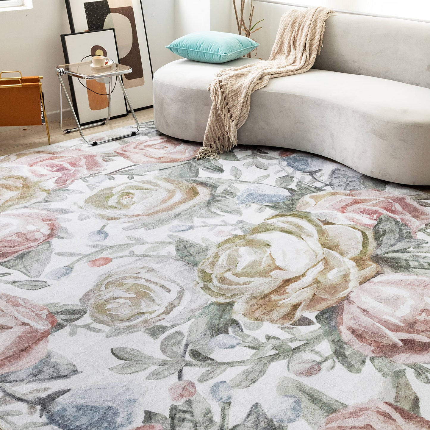 Machine Washable Rug - Rose Garden