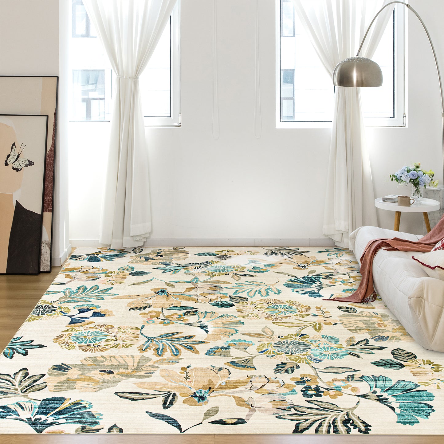 Machine Washable Rug - Retro Flora