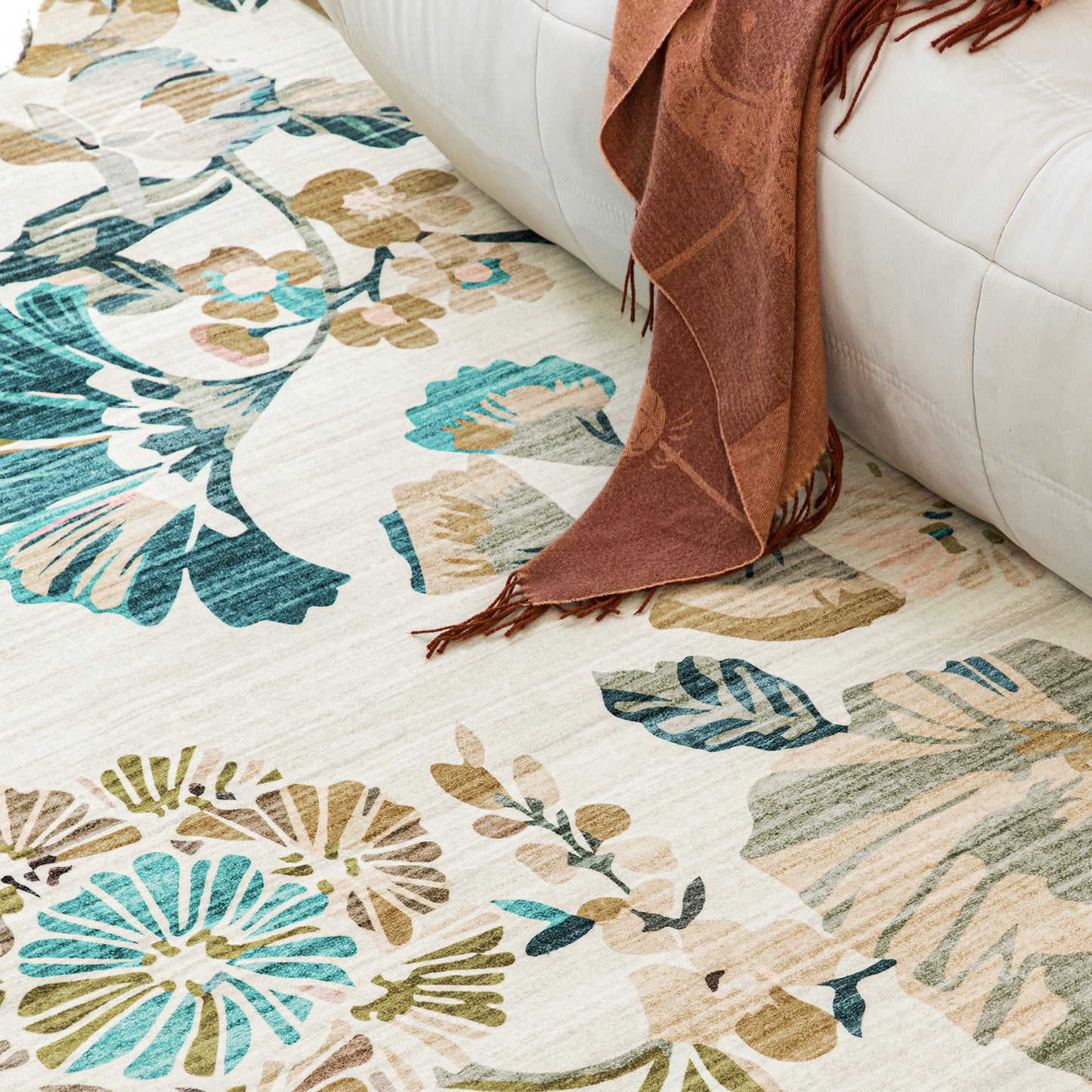 Machine Washable Rug - Retro Flora