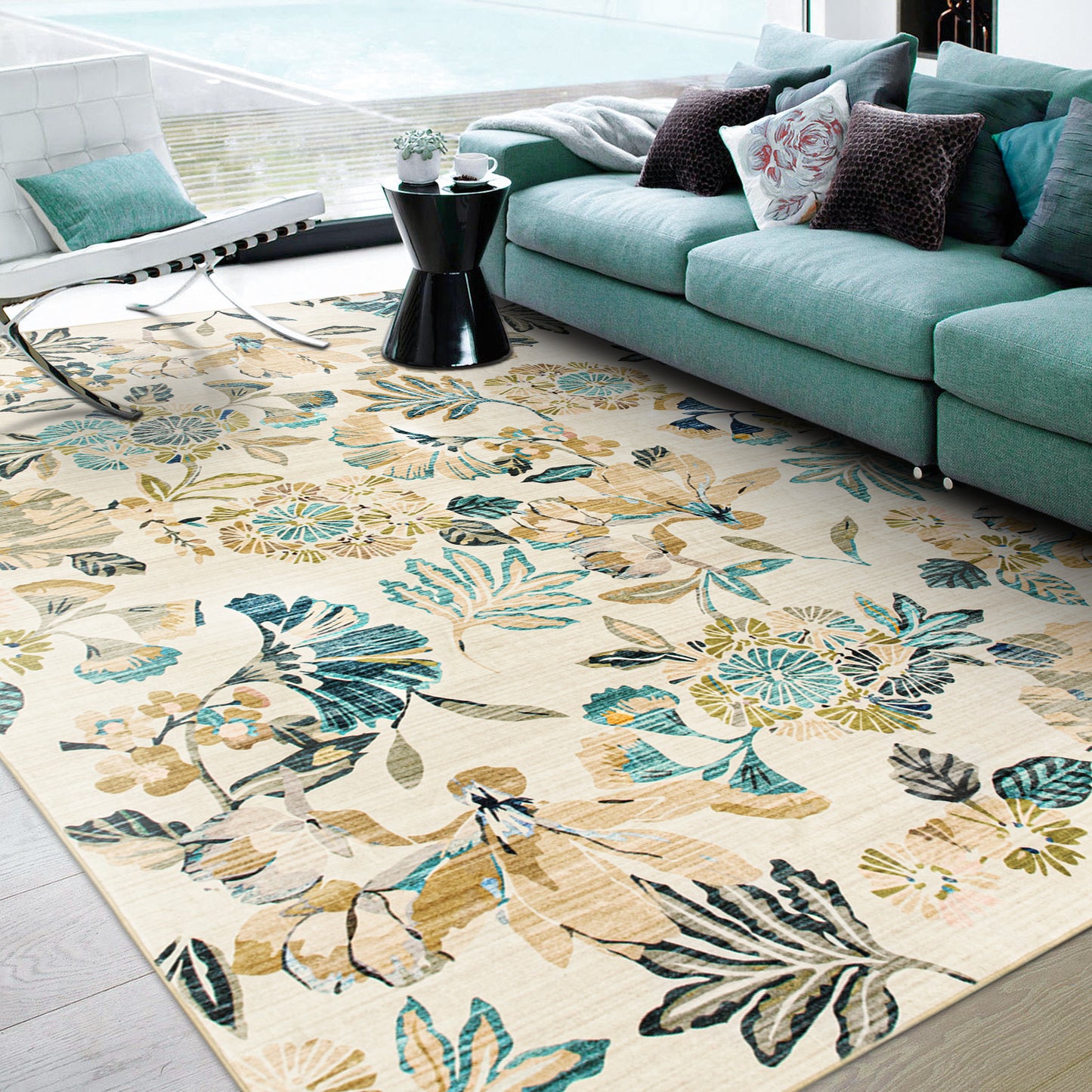 Machine Washable Rug - Retro Flora