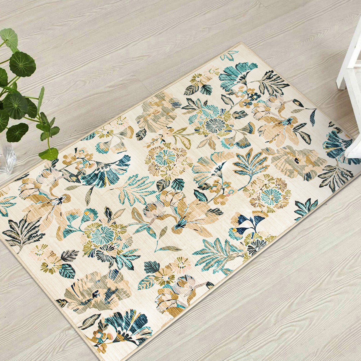 Machine Washable Rug - Retro Flora