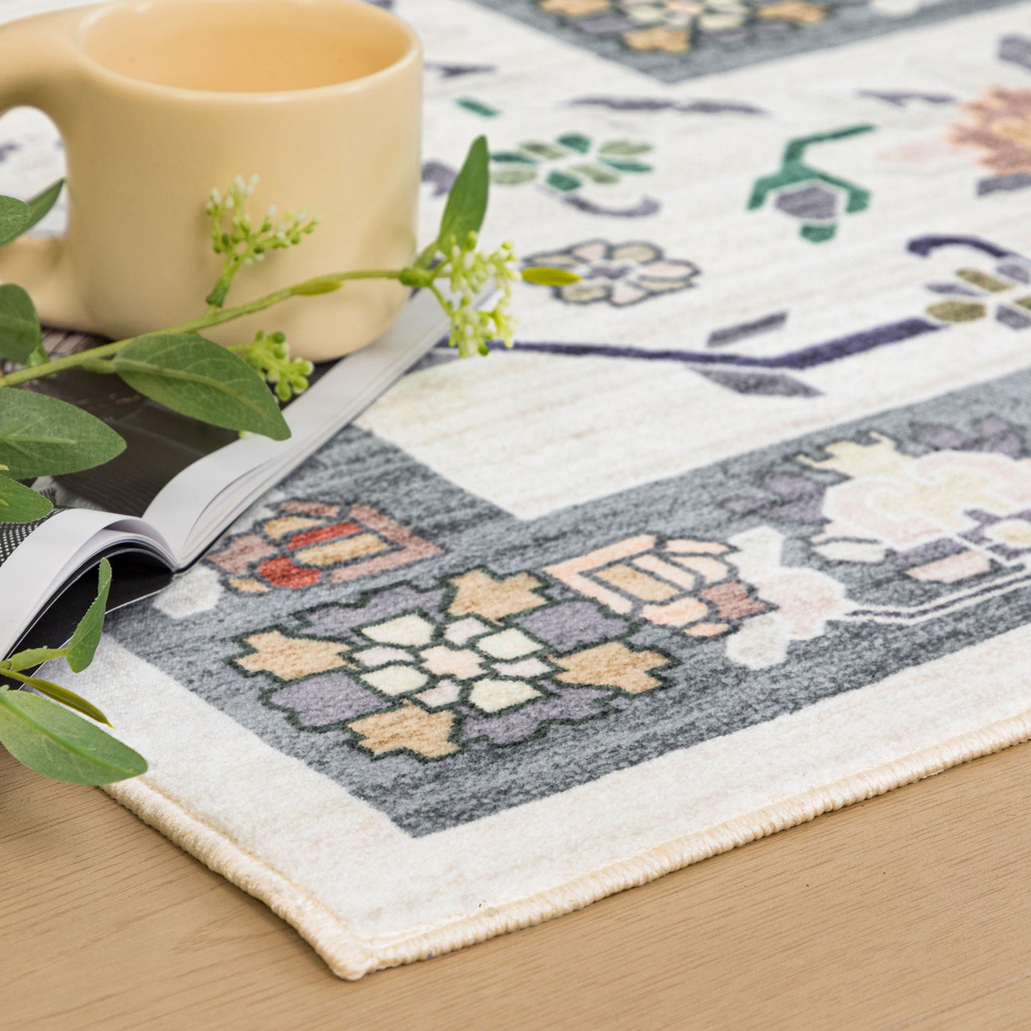 Machine Washable Rug - Mint Green