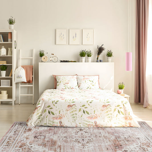 Machine Washable Rug - Distressed Pink