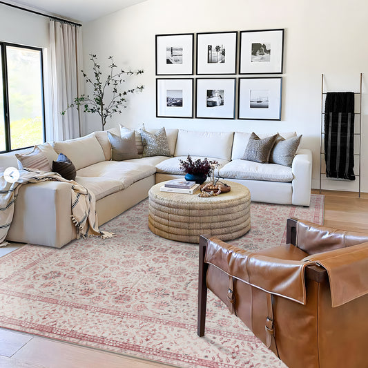 Machine Washable Rug - Modern Blush