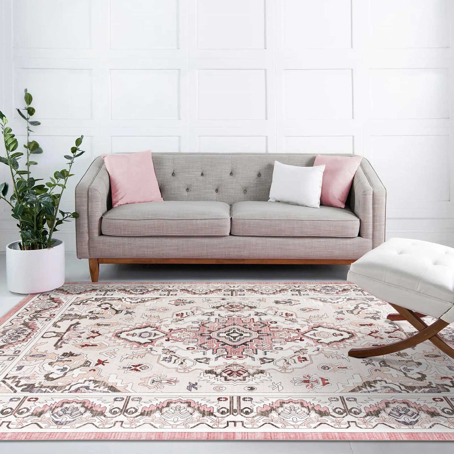 Machine Washable Rug - Vintage Rose