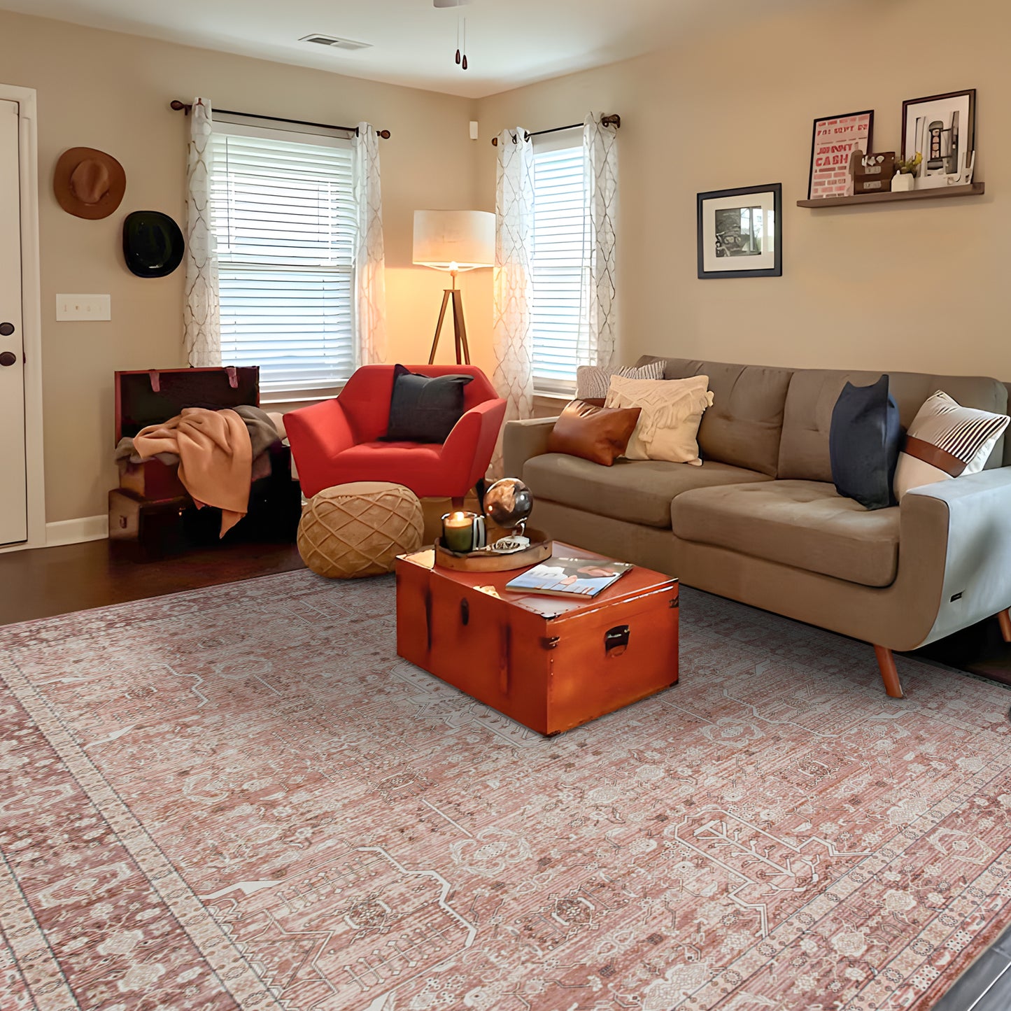 Machine Washable Rug - Terracotta