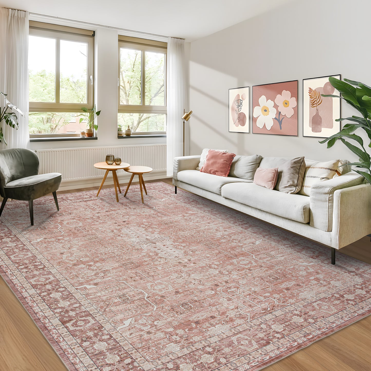 Machine Washable Rug - Terracotta