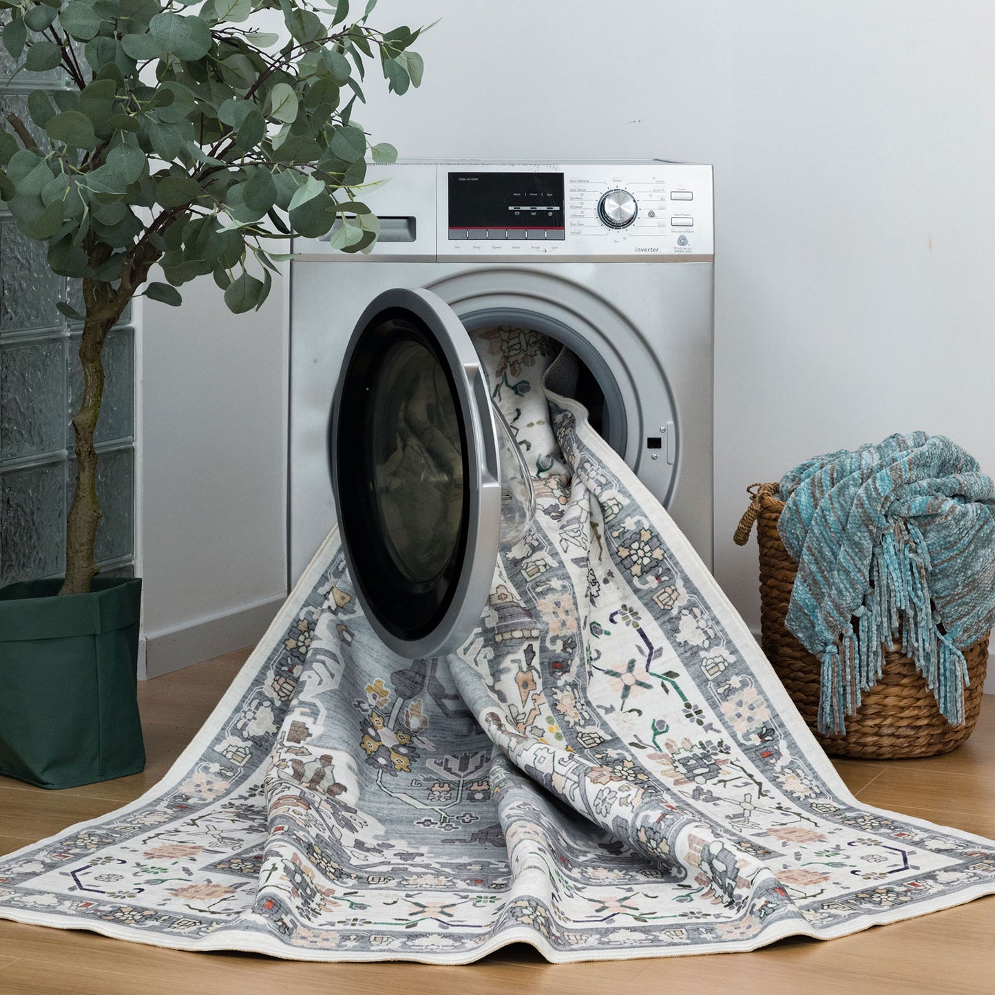 Machine Washable Rug - Mint Green