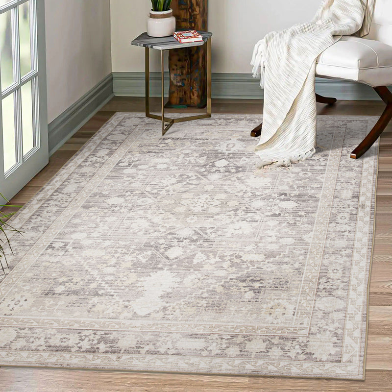 Machine Washable Rug - Coffee & Gold