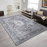 Machine Washable Rug - Distressed Grey