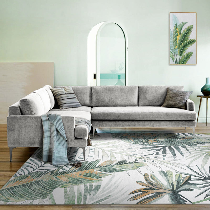 Machine Washable Rug - Tropical Leaves