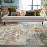 Machine Washable Rug - Grey & Gold