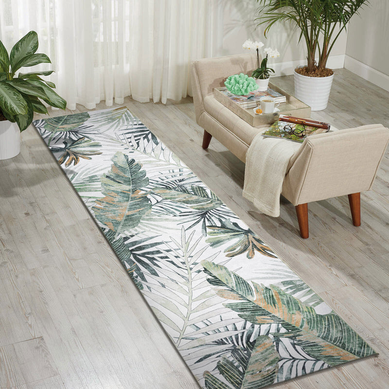 Machine Washable Rug - Tropical Leaves