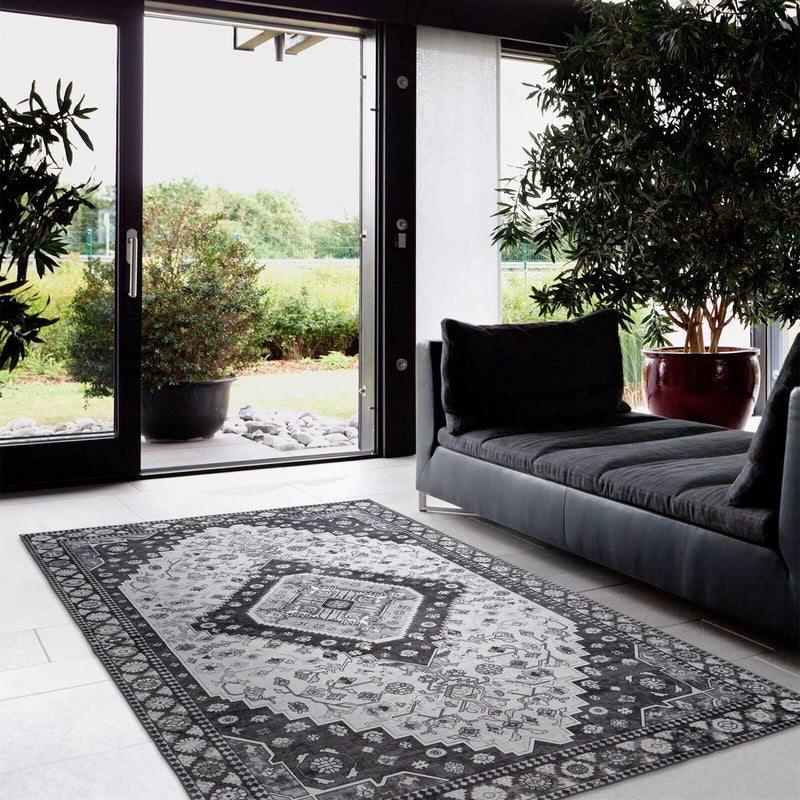 Machine Washable Rug - Charcoal Grey