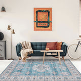 Machine Washable Rug - Dusty Blue