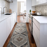 Machine Washable Rug - Brown & Grey