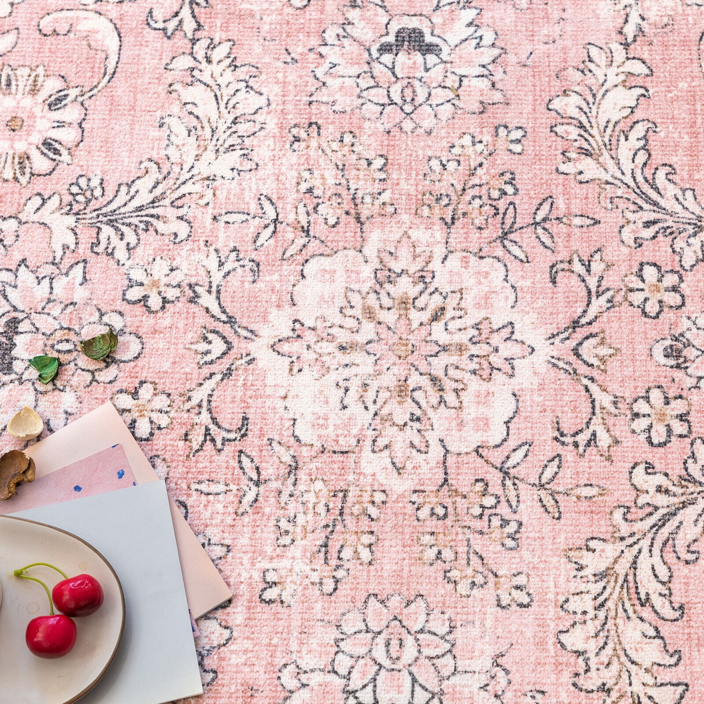 Machine Washable Rug - Floral Pink – Pure Simplicity Australia