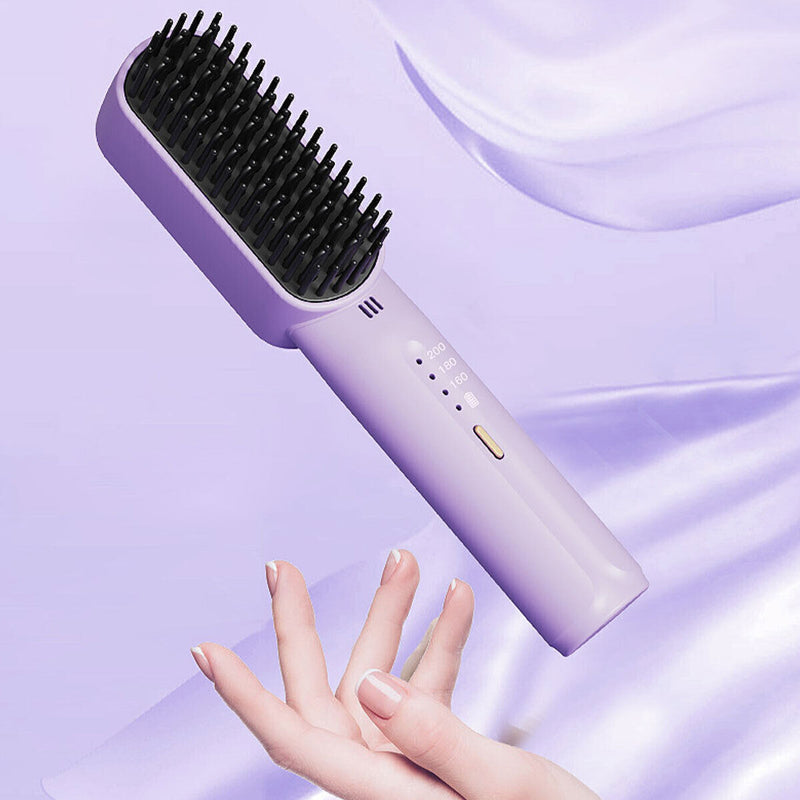 Rechargeable Cordless Hair Straightener Brush