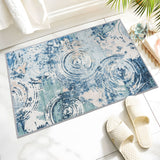 Machine Washable Rug - Blue Ripples