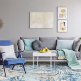 Machine Washable Rug - Blue Ripples
