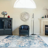 Machine Washable Rug - Blue Ripples