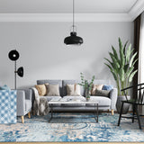 Machine Washable Rug - Blue Ripples