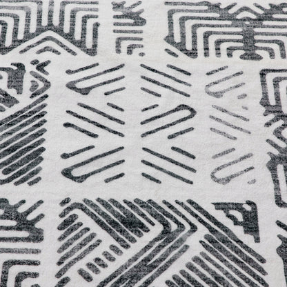 Machine Washable Rug - Geometric Ivory