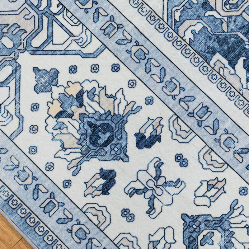 Machine Washable Rug - Coastal Blue