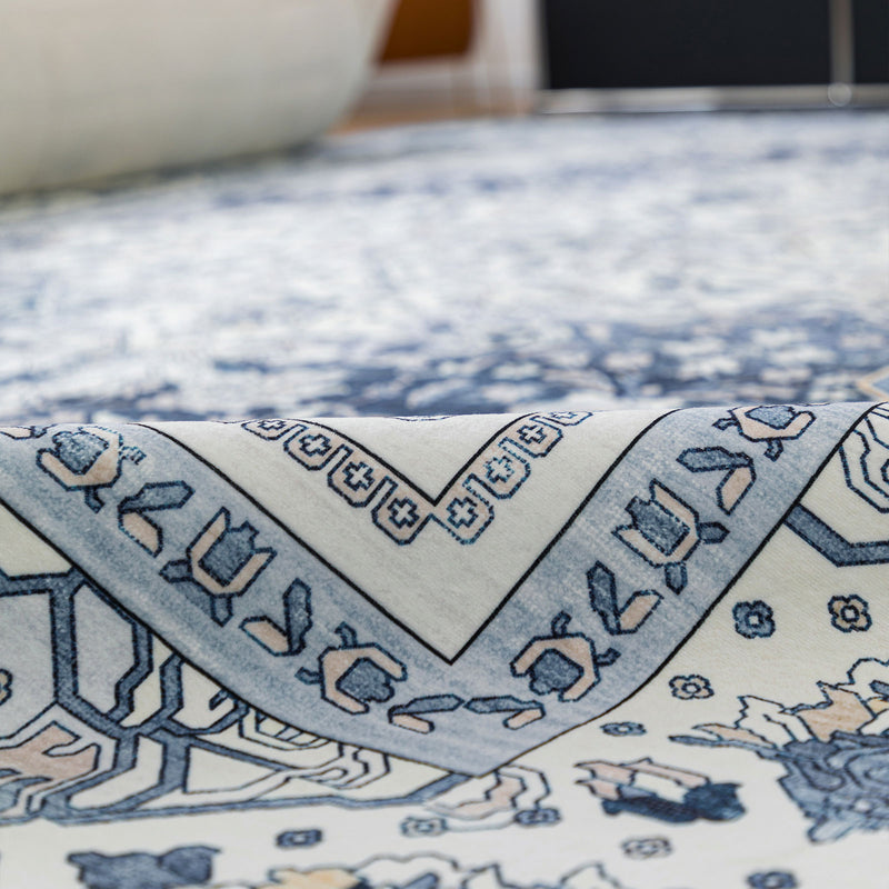 Machine Washable Rug - Coastal Blue
